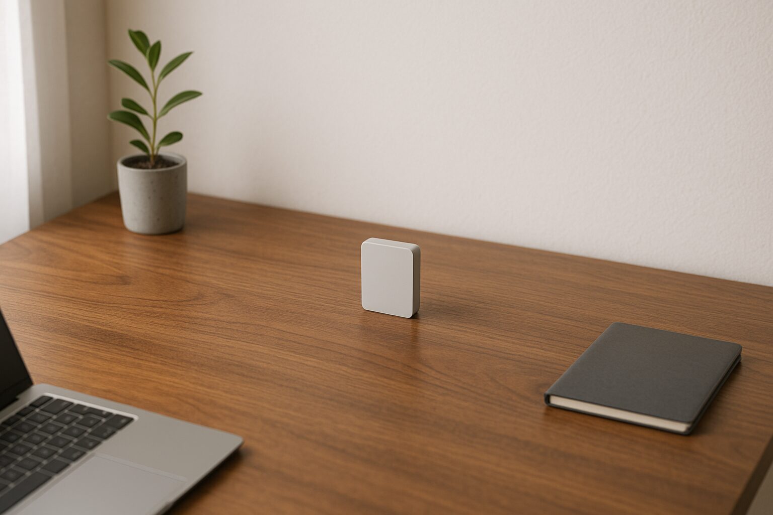 視線の高さにガジェットを置けるデスクの俯瞰イメージ