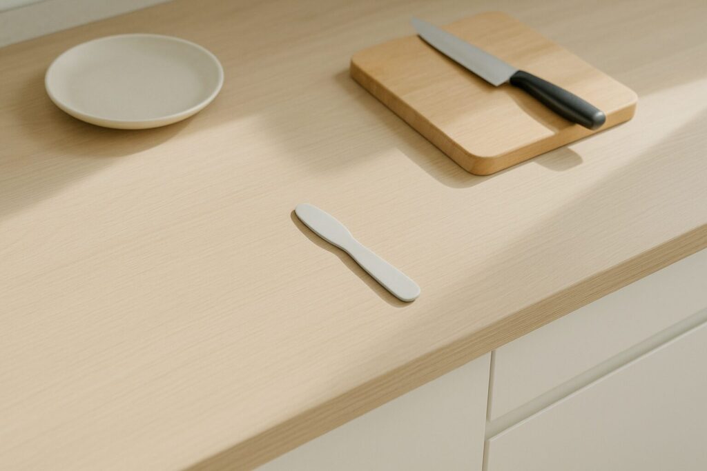 キッチンでの作業空気感を静かに写したイメージ